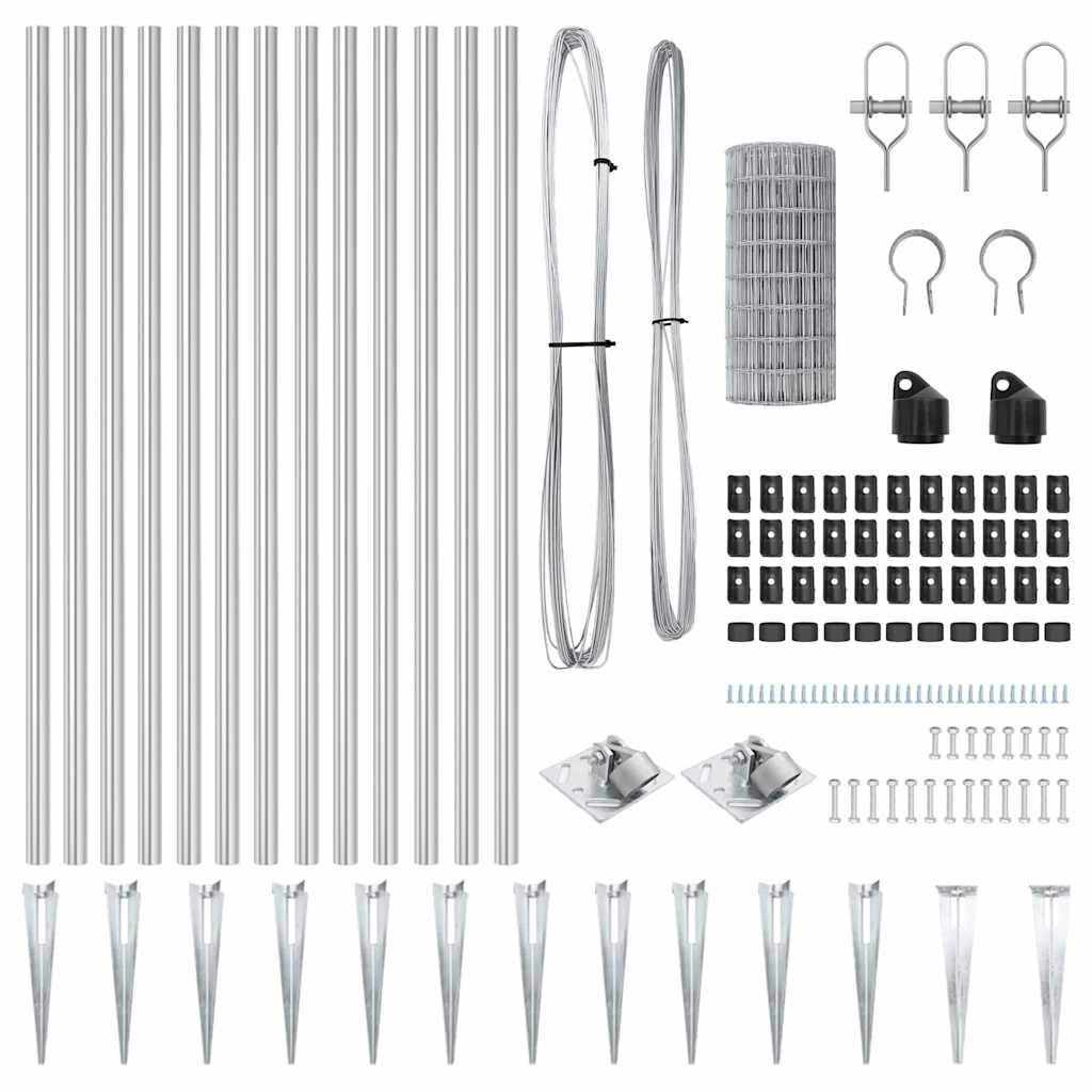 Outdoor Euro Fence with Spikes 10 x 0.6 m Galvanised Steel Mesh