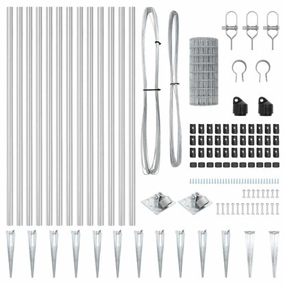 Outdoor Euro Fence with Spikes 10 x 0.8 m Galvanised Steel Mesh