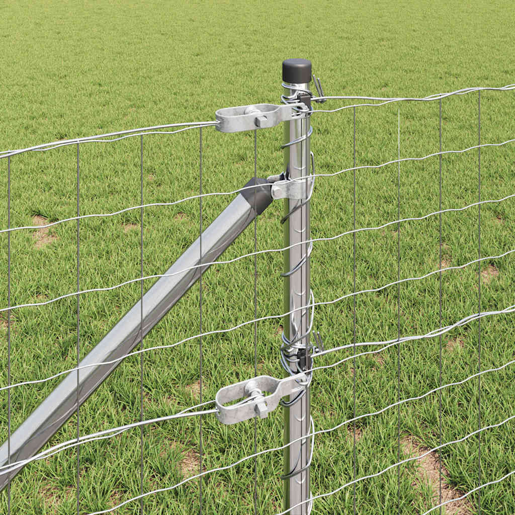 Outdoor Euro Fence with Spikes 10 x 1 m Galvanised Steel Silver