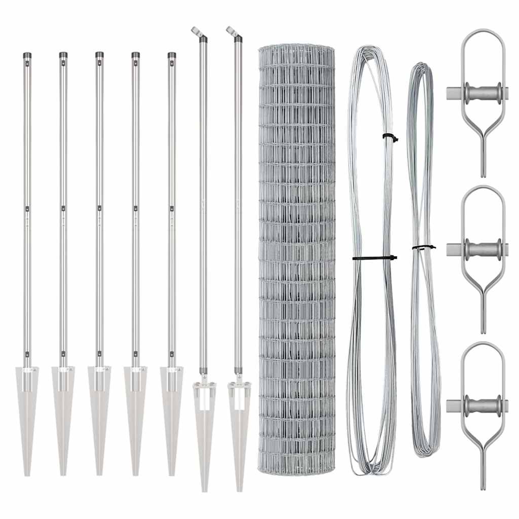 Outdoor Euro Fence with Spikes 10 x 1.5 m Galvanised Steel Mesh