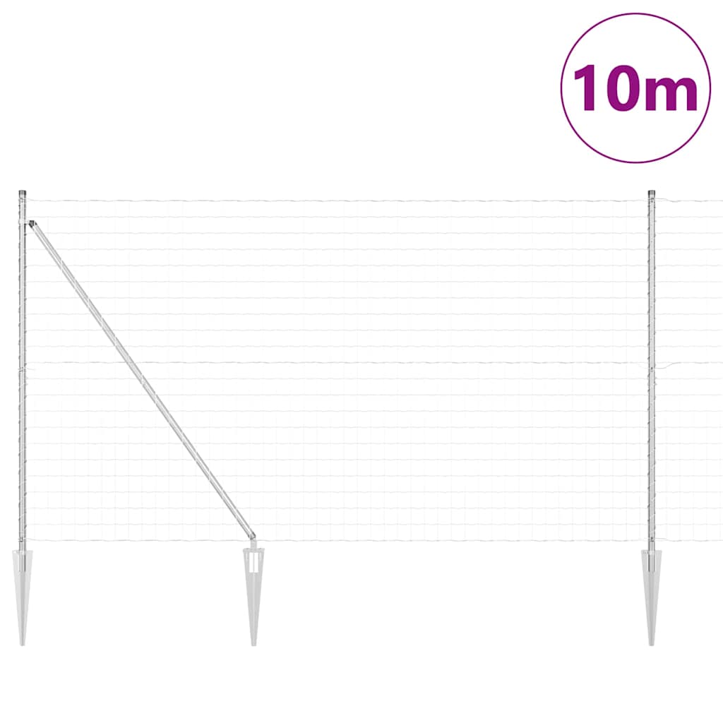 Outdoor Euro Fence with Spikes 10 x 1.5 m Galvanised Steel Mesh