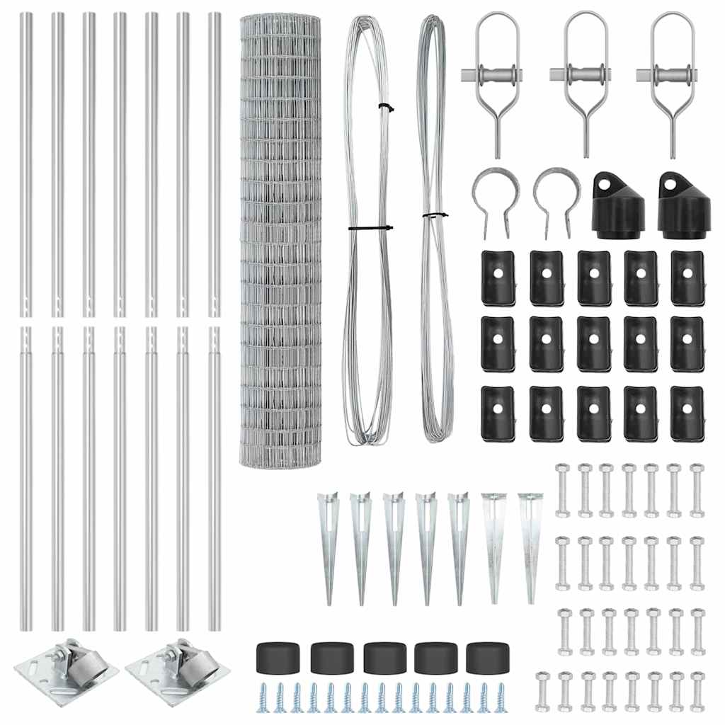 Outdoor Euro Fence with Spikes 10 x 1.6 m Galvanised Steel Mesh