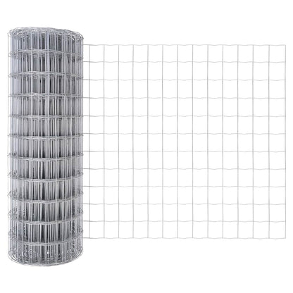 Euro Fence with Spikes 25 x 0.8 m Galvanised Steel Silver Mesh