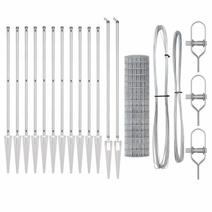 Outdoor Euro Fence with Spikes 25 x 1.2 m Galvanised Steel Mesh