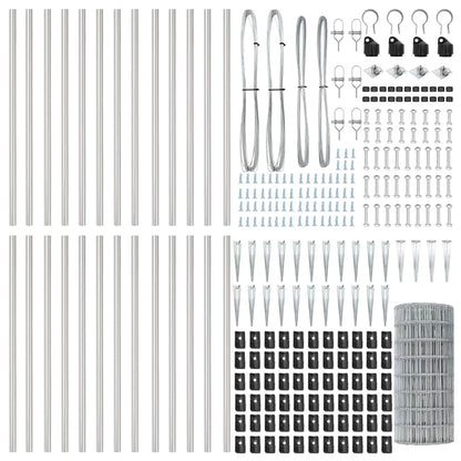 Outdoor Euro Fence with Spikes 50 x 0.6 m Galvanised Steel Mesh