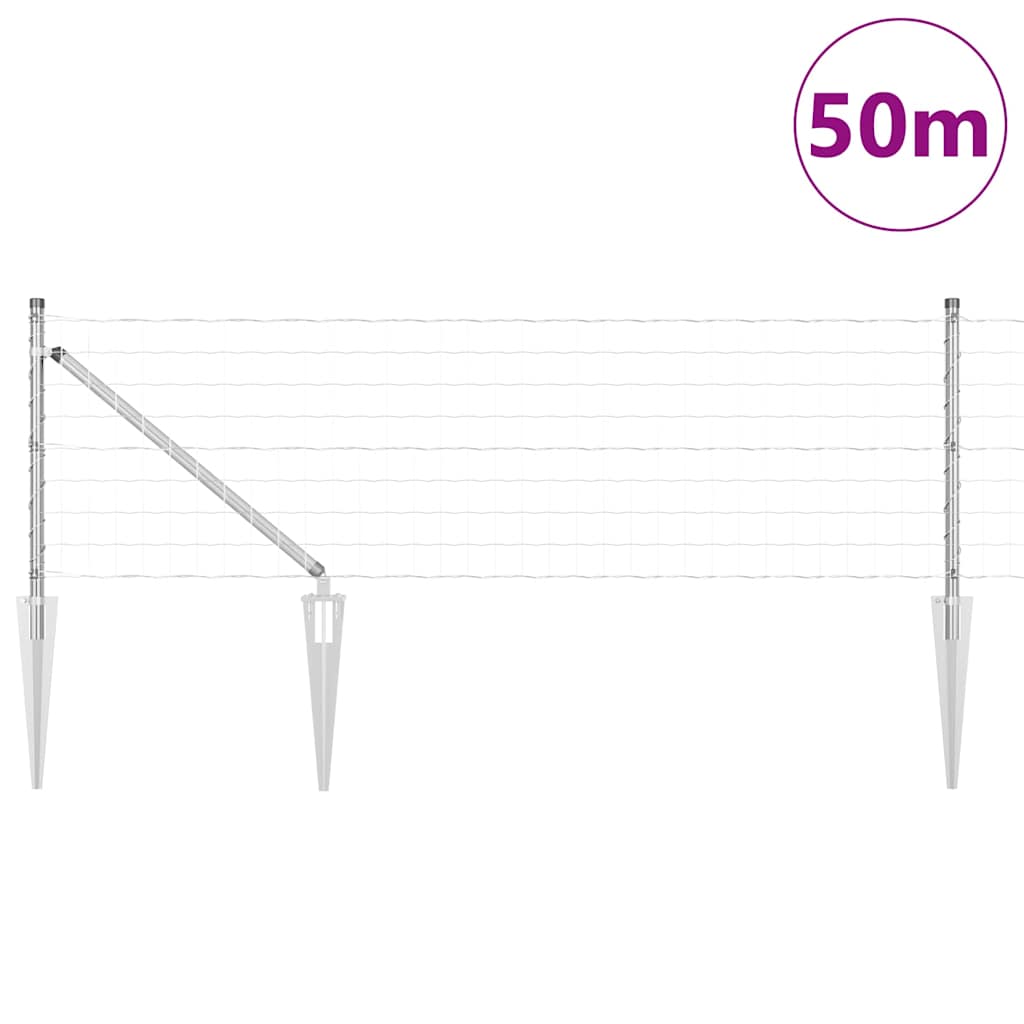 Outdoor Euro Fence with Spikes 50 x 0.6 m Galvanised Steel Mesh