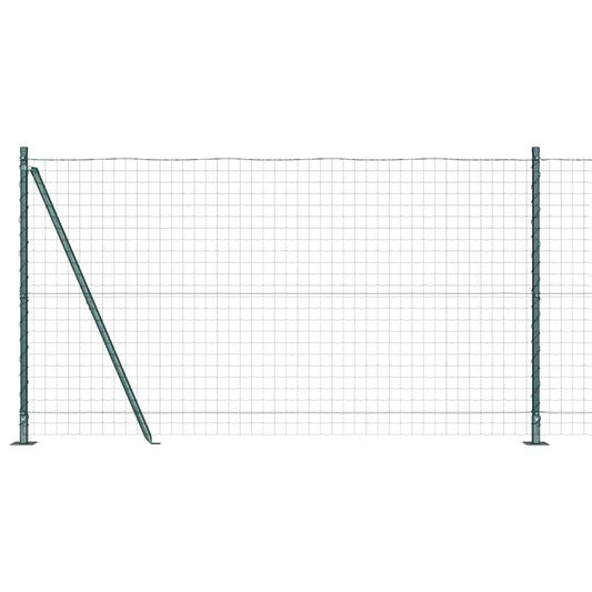 Euro Fence with Concrete Base 10 x 1.2 m PVC-Coated Steel Green