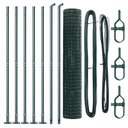Euro Fence with Concrete Base 10 x 1.5 m PVC-Coated Steel Green