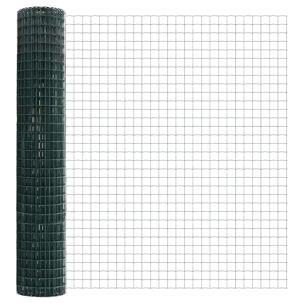 Euro Fence with Concrete Base 10 x 1.5 m PVC-Coated Steel Green