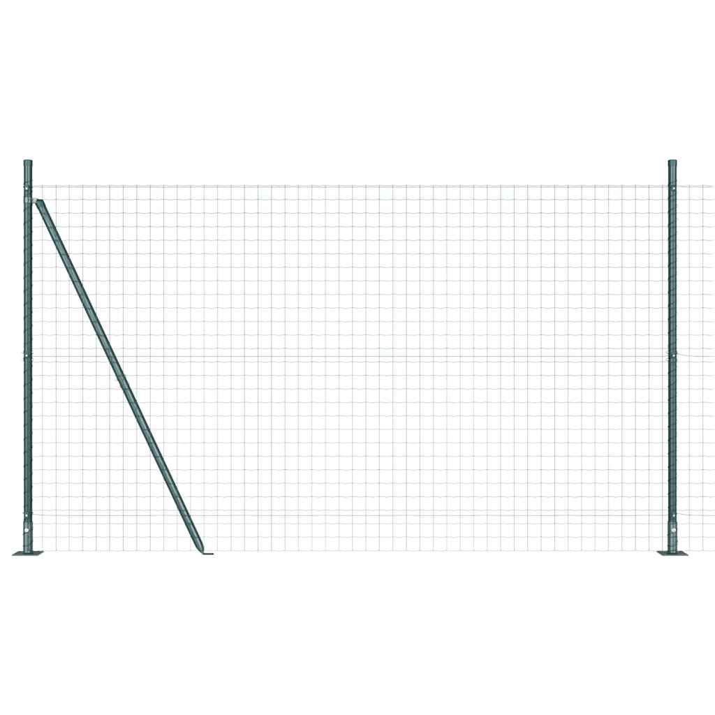 Euro Fence with Concrete Base 10 x 1.6 m PVC-Coated Steel Green