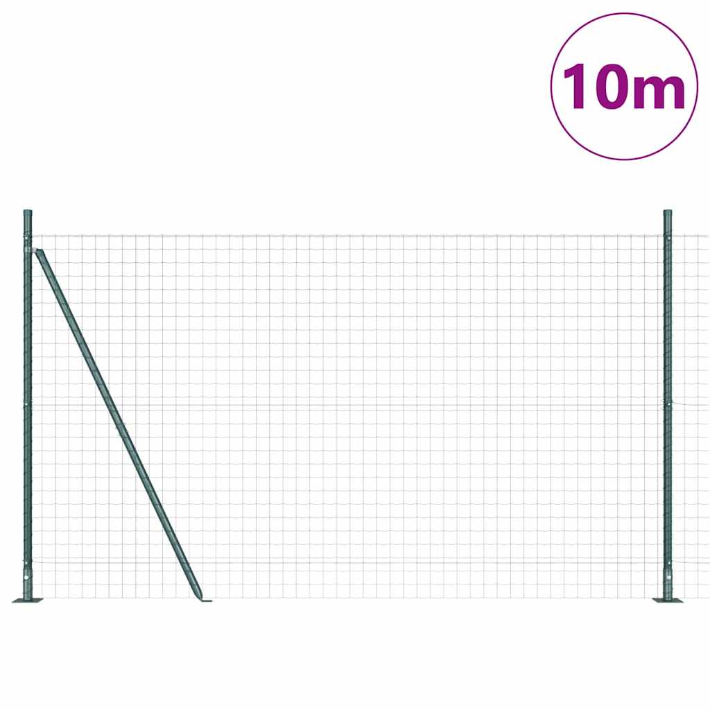Euro Fence with Concrete Base 10 x 1.6 m PVC-Coated Steel Green