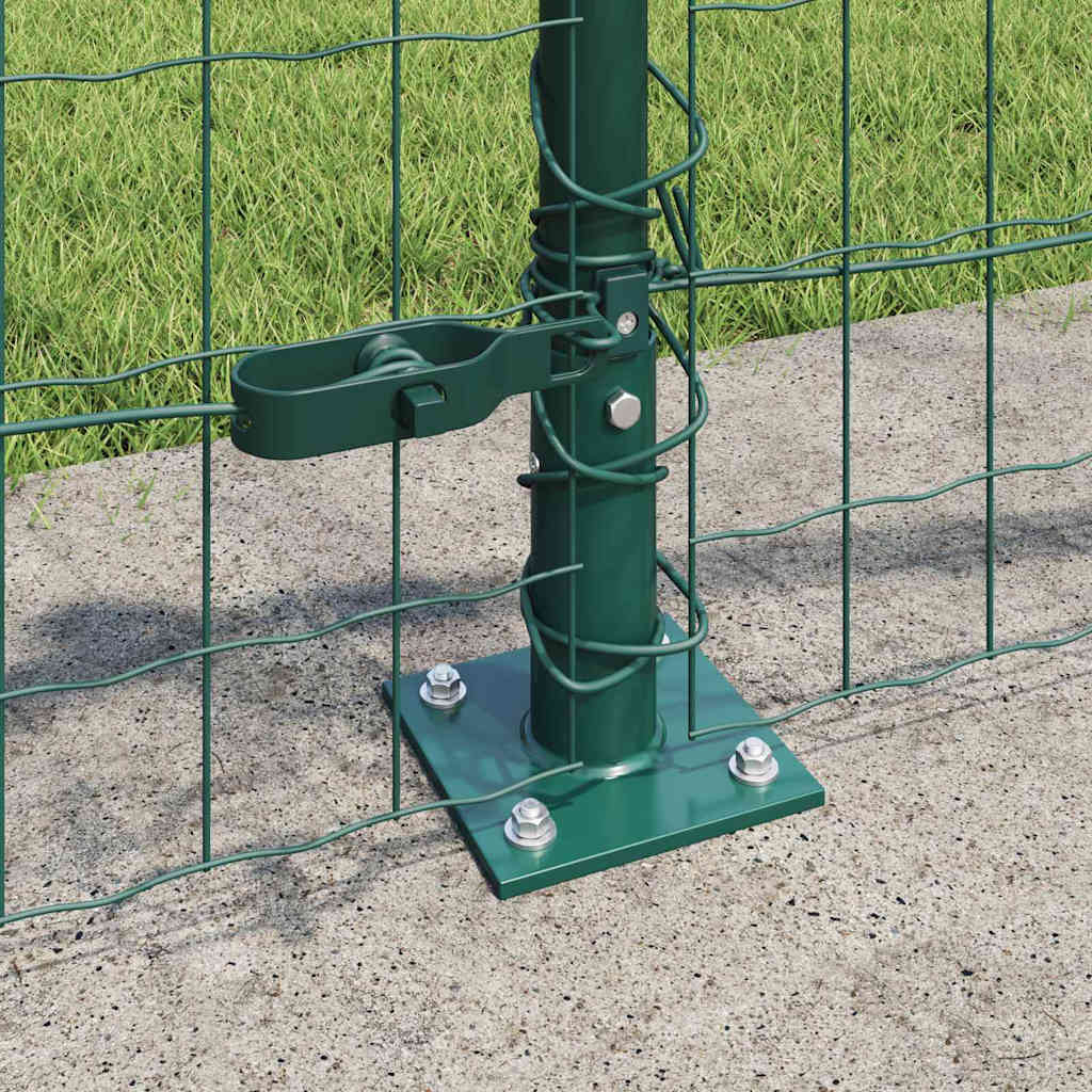 Euro Fence with Concrete Base 10 x 0.4 m PVC-Coated Steel Green