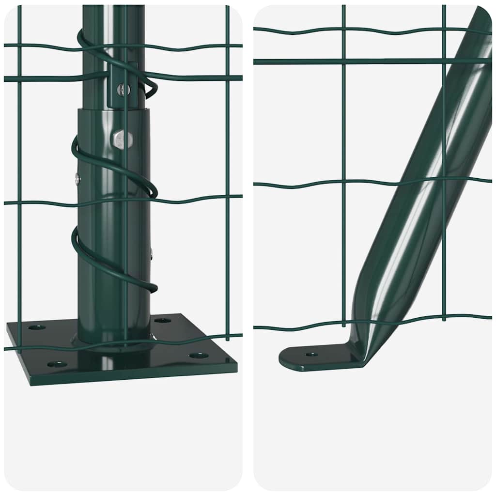 Fence with Post Green 0.8 x 10 m Steel and PVC