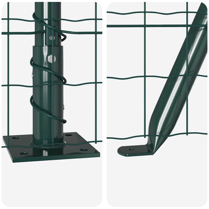 Fence with Post Green 0.8 x 10 m Steel and PVC