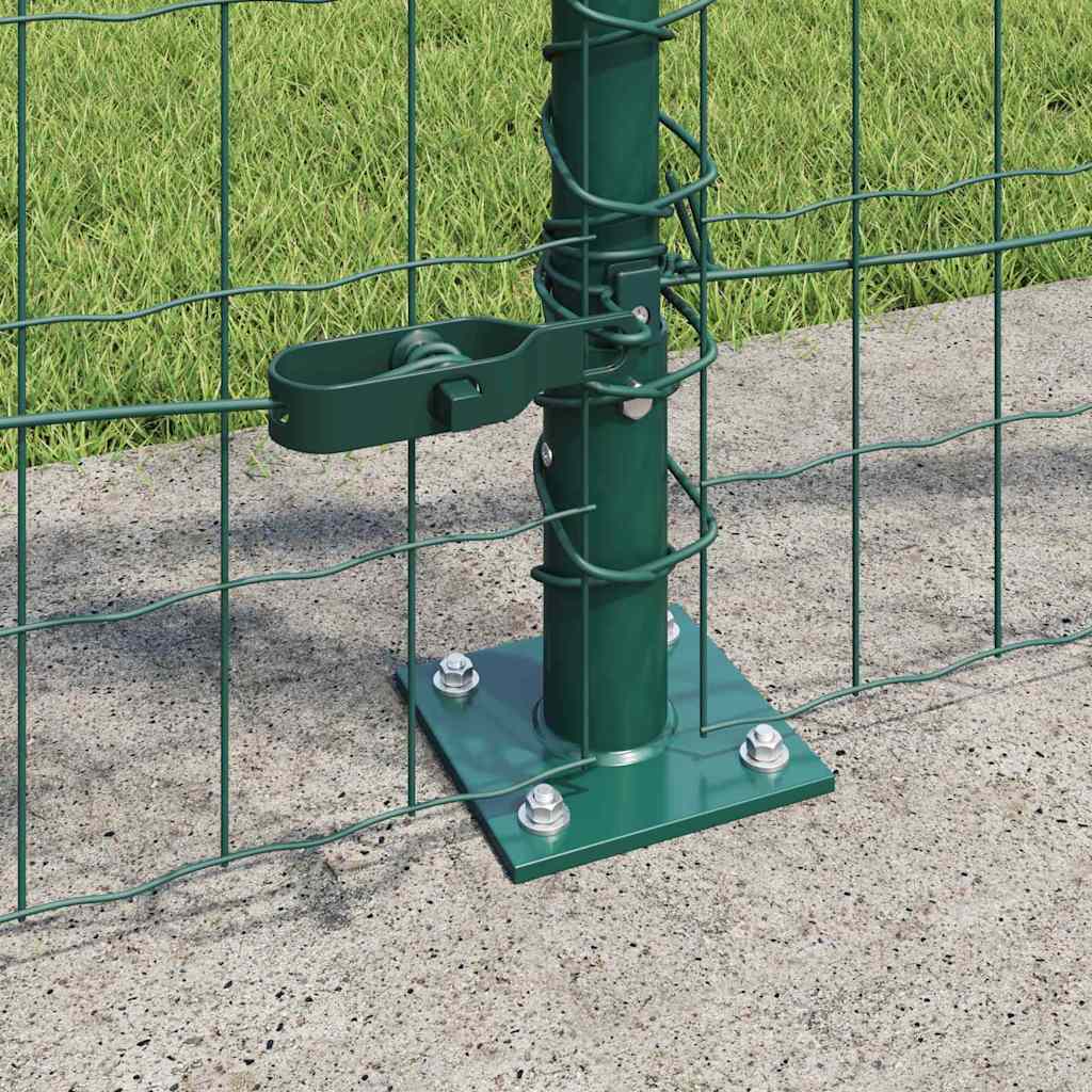 Fence with Post Green 0.8 x 10 m Steel and PVC