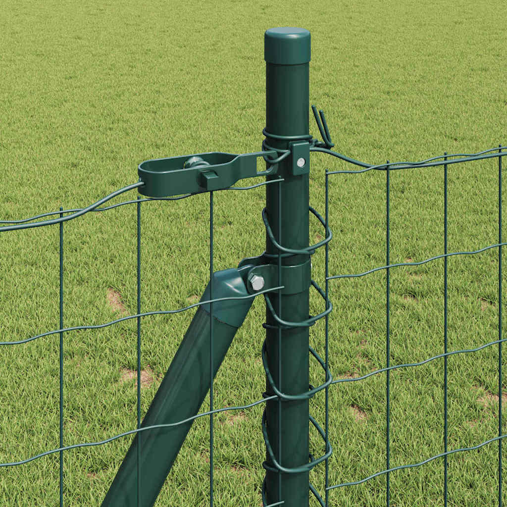 Fence with Post Green 0.8 x 10 m Steel and PVC
