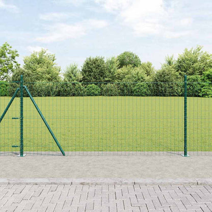 Fence with Post Green 0.8 x 10 m Steel and PVC