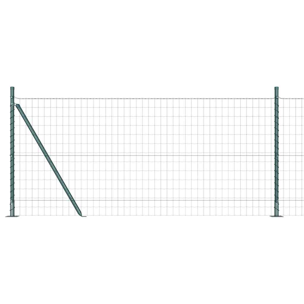 Fence with Post Green 0.8 x 10 m Steel and PVC