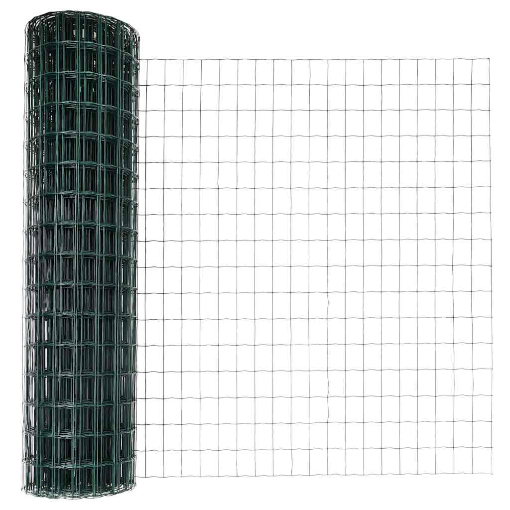 Fence with Post Green 0.8 x 10 m Steel and PVC