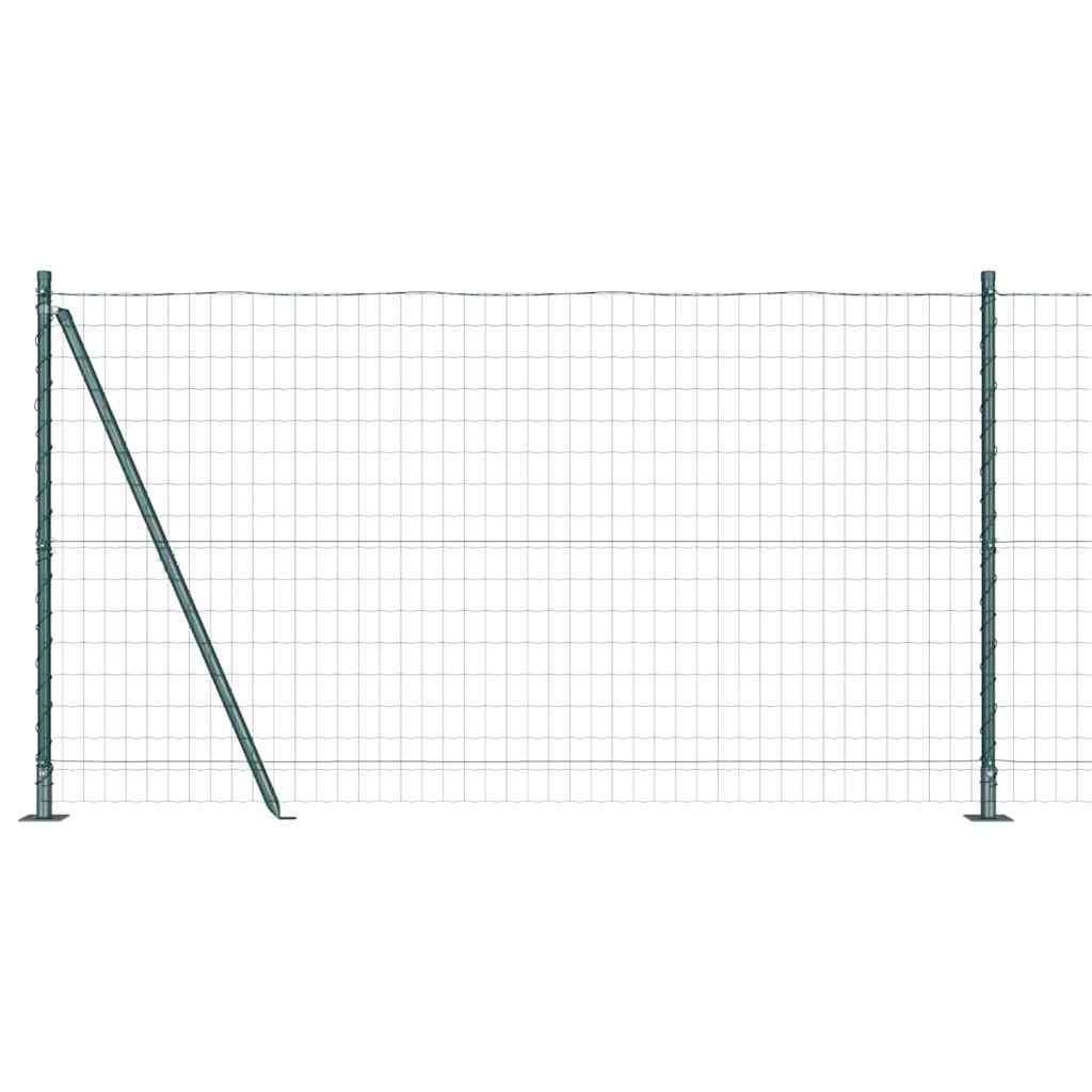 Euro Fence with Concrete Base 10 x 1.2 m PVC-Coated Steel Green
