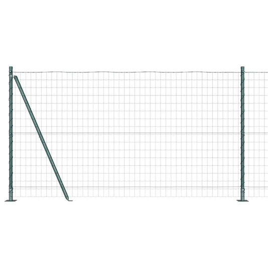 Euro Fence with Concrete Base 10 x 1.2 m PVC-Coated Steel Green