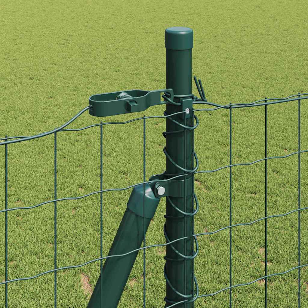 Euro Fence with Concrete Base 10 x 1.4 m PVC-Coated Steel Green
