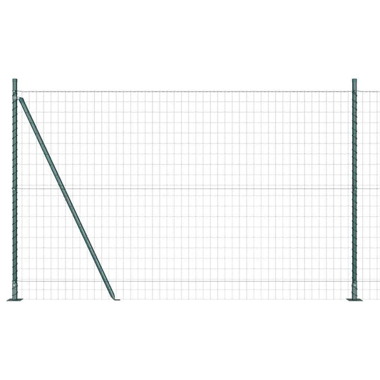 Euro Fence with Concrete Base 10 x 1.4 m PVC-Coated Steel Green
