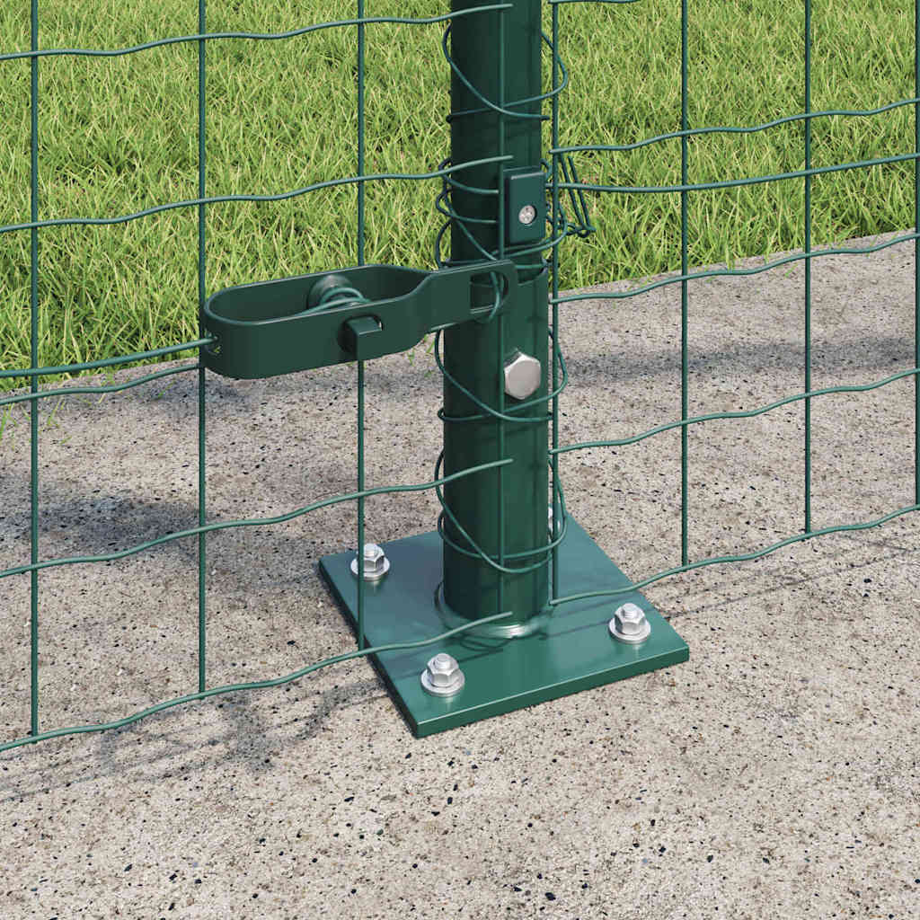 Euro Fence with Concrete Base 10 x 1.5 m PVC-Coated Steel Green