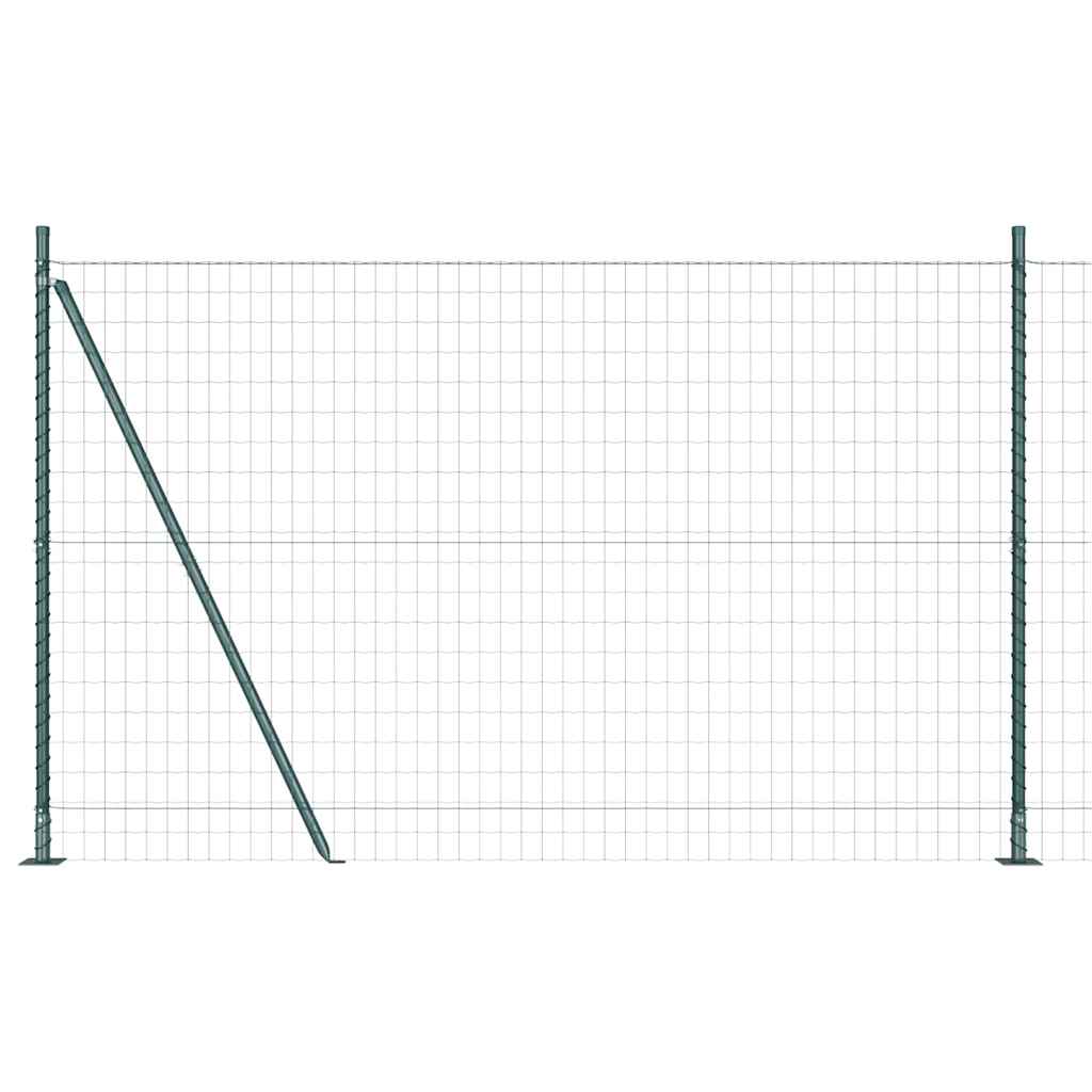Euro Fence with Concrete Base 10 x 1.5 m PVC-Coated Steel Green