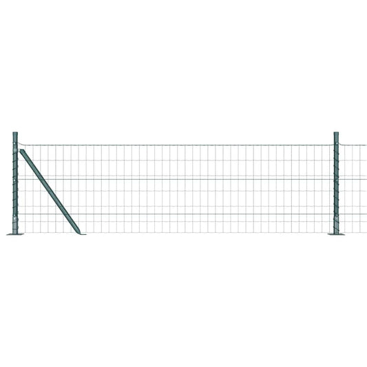 Euro Fence with Concrete Base 10 x 0.4 m PVC-Coated Steel Green