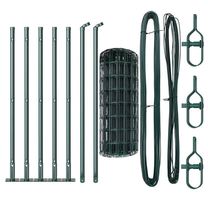 Euro Fence with Concrete Base 10 x 0.6 m PVC-Coated Steel Green
