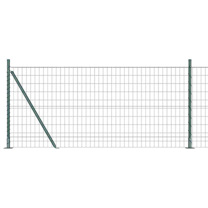 Euro Fence with Concrete Base 10 x 0.8 m PVC-Coated Steel Green