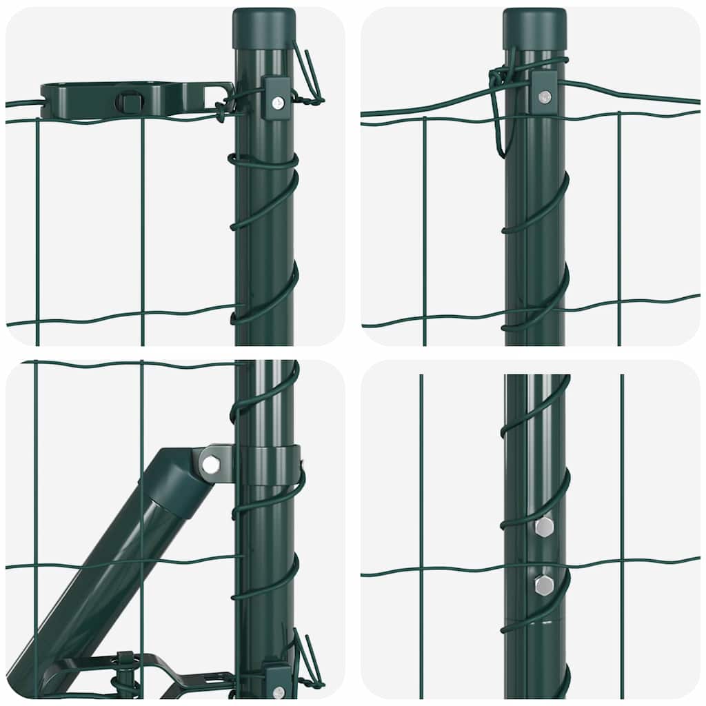 Fence with Post Green 1.2 x 10 m Steel and PVC
