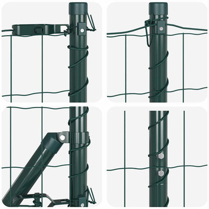 Fence with Post Green 1.2 x 10 m Steel and PVC