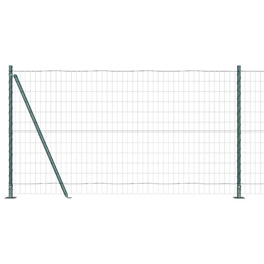 Euro Fence with Concrete Base 10 x 1.2 m PVC-Coated Steel Green