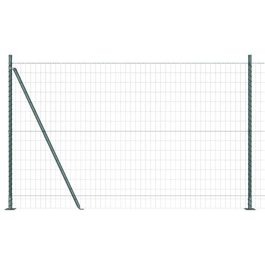 Euro Fence with Concrete Base 10 x 1.5 m PVC-Coated Steel Green