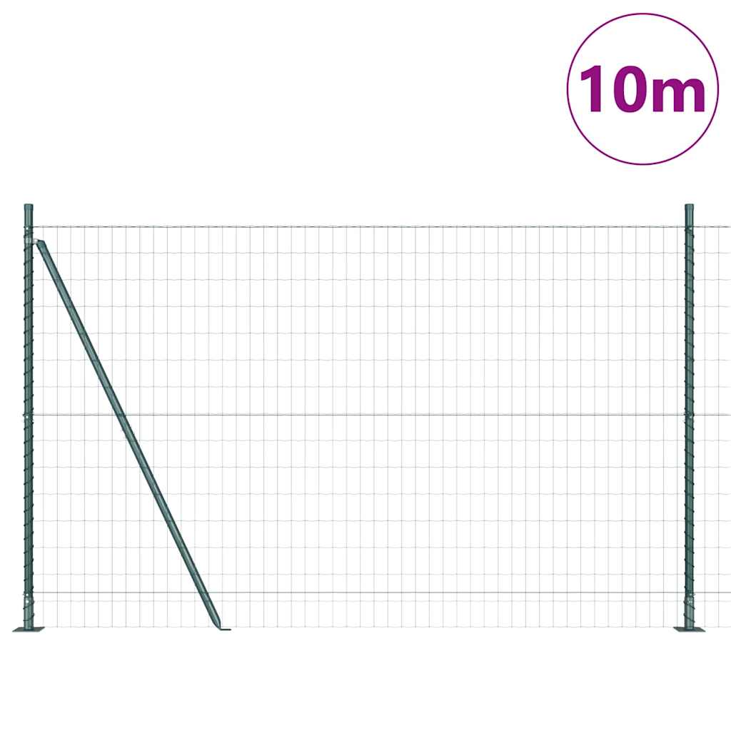 Euro Fence with Concrete Base 10 x 1.5 m PVC-Coated Steel Green