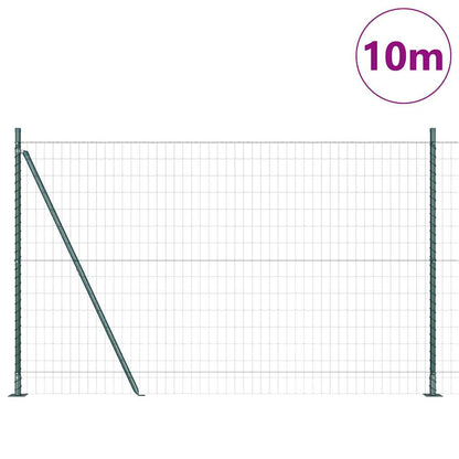 Euro Fence with Concrete Base 10 x 1.5 m PVC-Coated Steel Green