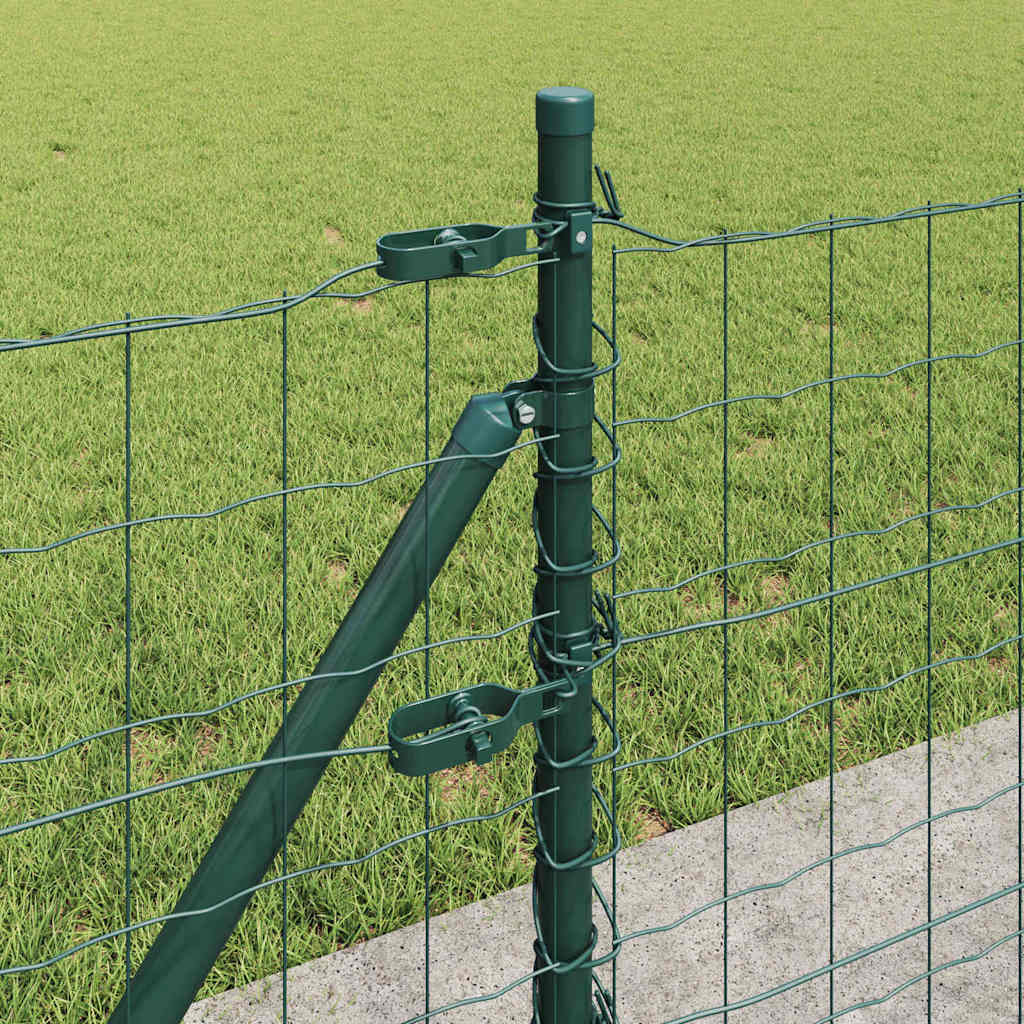 Euro Fence with Concrete Base 10 x 0.4 m PVC-Coated Steel Green