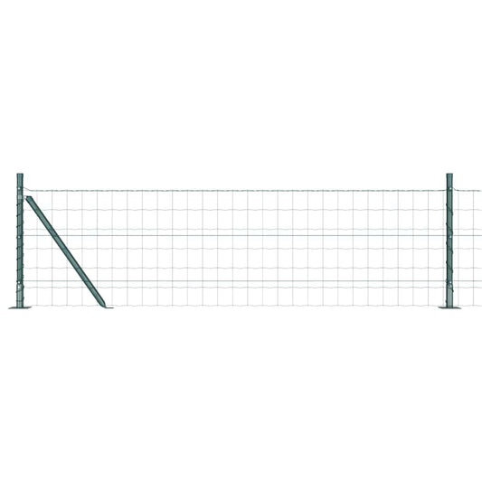 Euro Fence with Concrete Base 10 x 0.4 m PVC-Coated Steel Green
