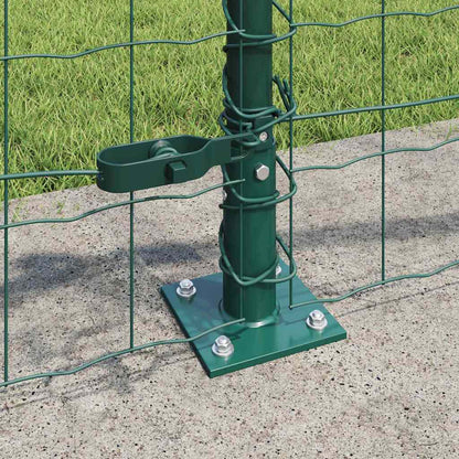 Euro Fence with Concrete Base 10 x 0.6 m PVC-Coated Steel Green