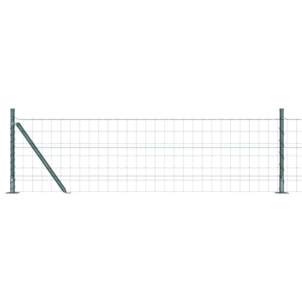 Euro Fence with Concrete Base 10 x 0.6 m PVC-Coated Steel Green