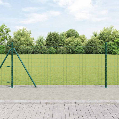 Euro Fence with Concrete Base 10 x 0.8 m PVC-Coated Steel Green
