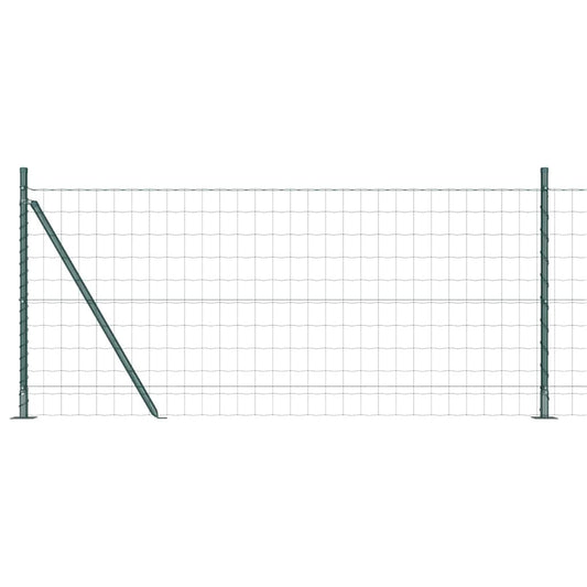Euro Fence with Concrete Base 10 x 0.8 m PVC-Coated Steel Green