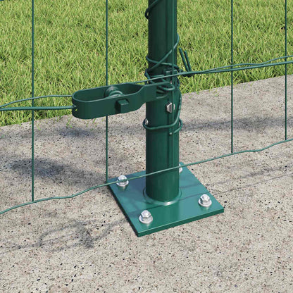 Euro Fence with Concrete Base 10 x 1.2 m PVC-Coated Steel Green