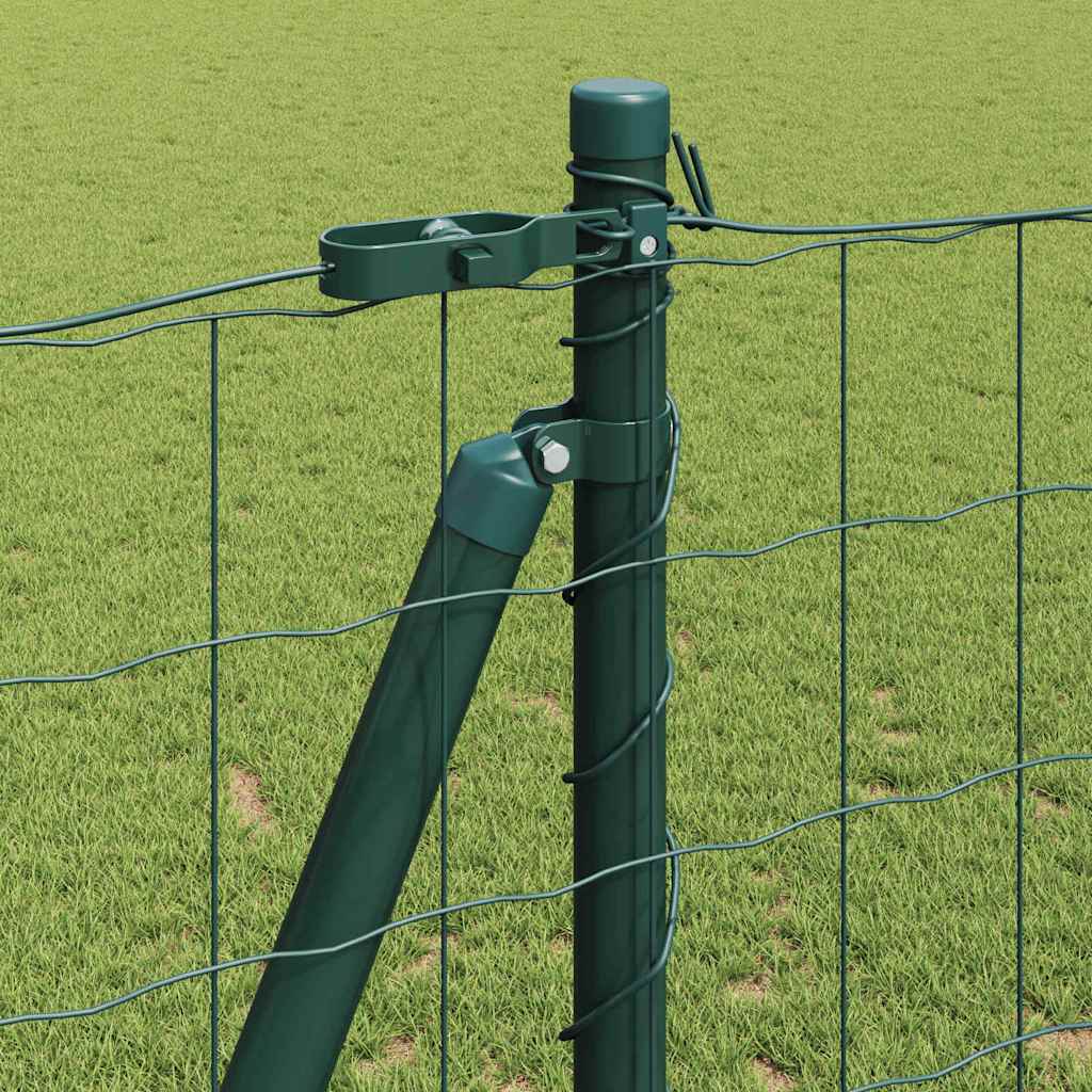Euro Fence with Concrete Base 10 x 1.2 m PVC-Coated Steel Green