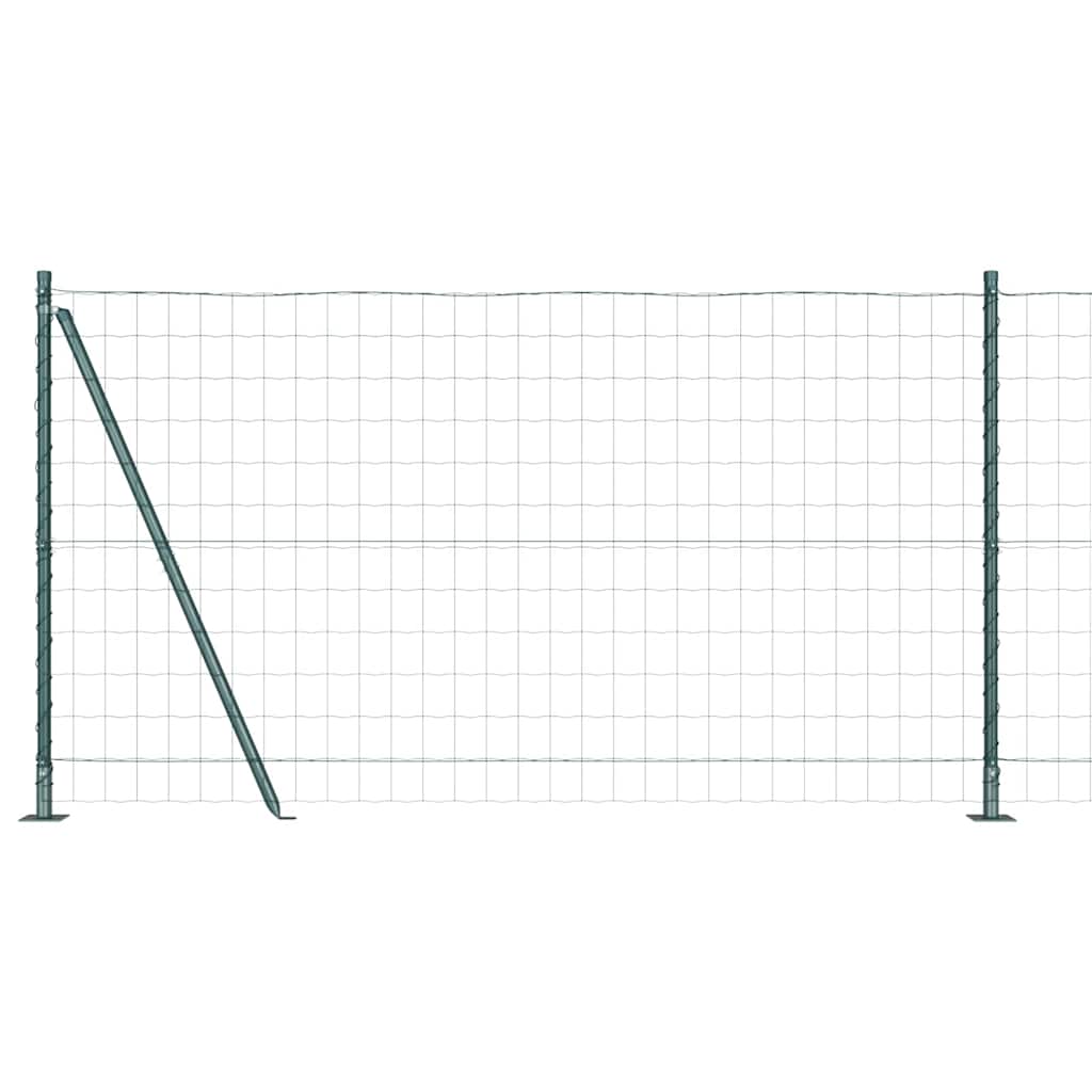 Euro Fence with Concrete Base 10 x 1.2 m PVC-Coated Steel Green