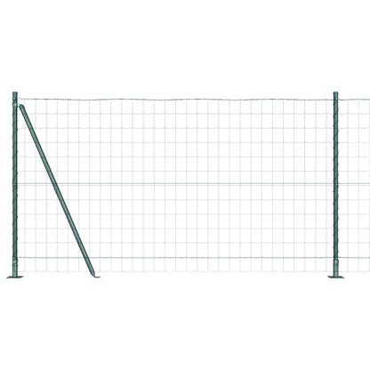 Euro Fence with Concrete Base 10 x 1.2 m PVC-Coated Steel Green