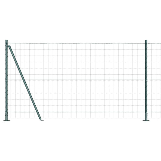 Euro Fence with Concrete Base 10 x 1.2 m PVC-Coated Steel Green