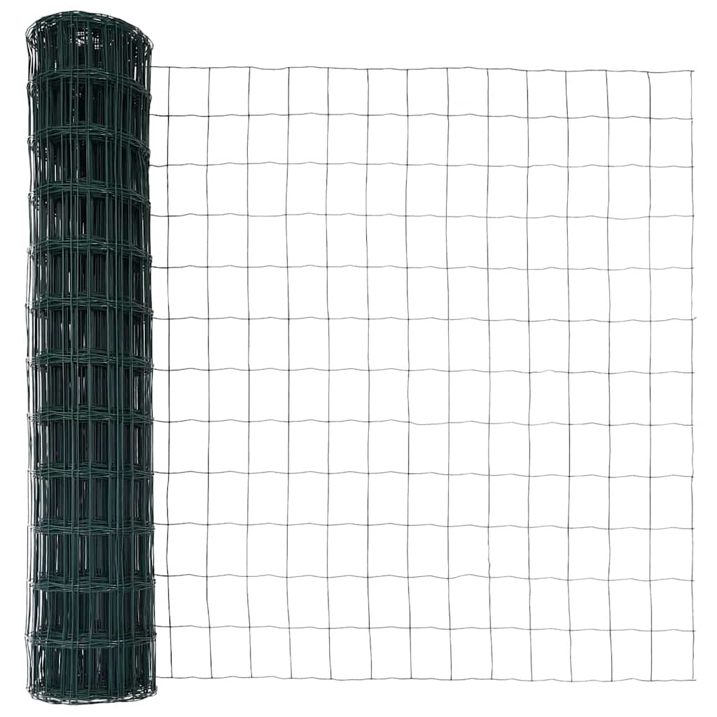 Euro Fence with Concrete Base 10 x 1.2 m PVC-Coated Steel Green